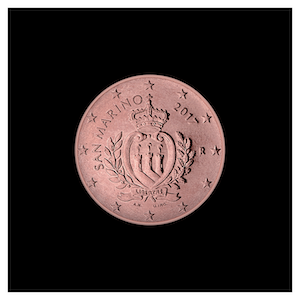 1 ¢ - The official coat of arms of San Marino