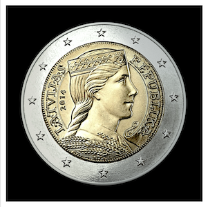 2 € - Allegory of Latvia