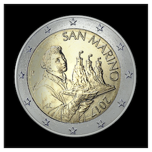 2 € - Portrait of San Marino