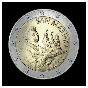 2 € - Portrait de Saint Marin