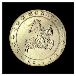 50 ¢ -  Le sceau du Prince Rainier III