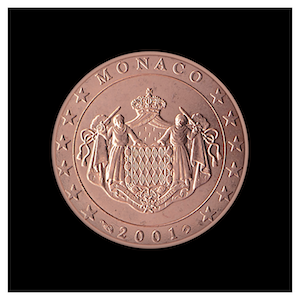 5 ¢ - The coat of arms of the Sovereign Princes of Monaco