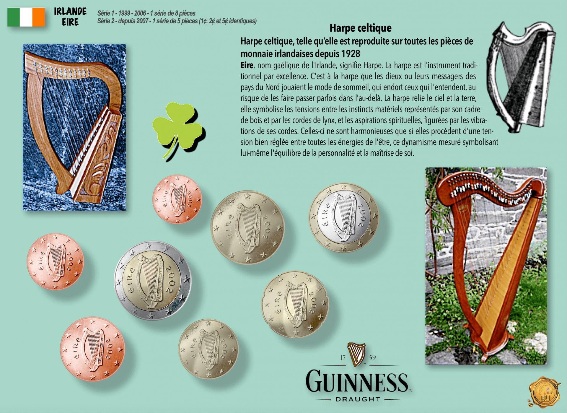 Épingle de harpe irlandaise, épingle de pièce irlandaise, épingle